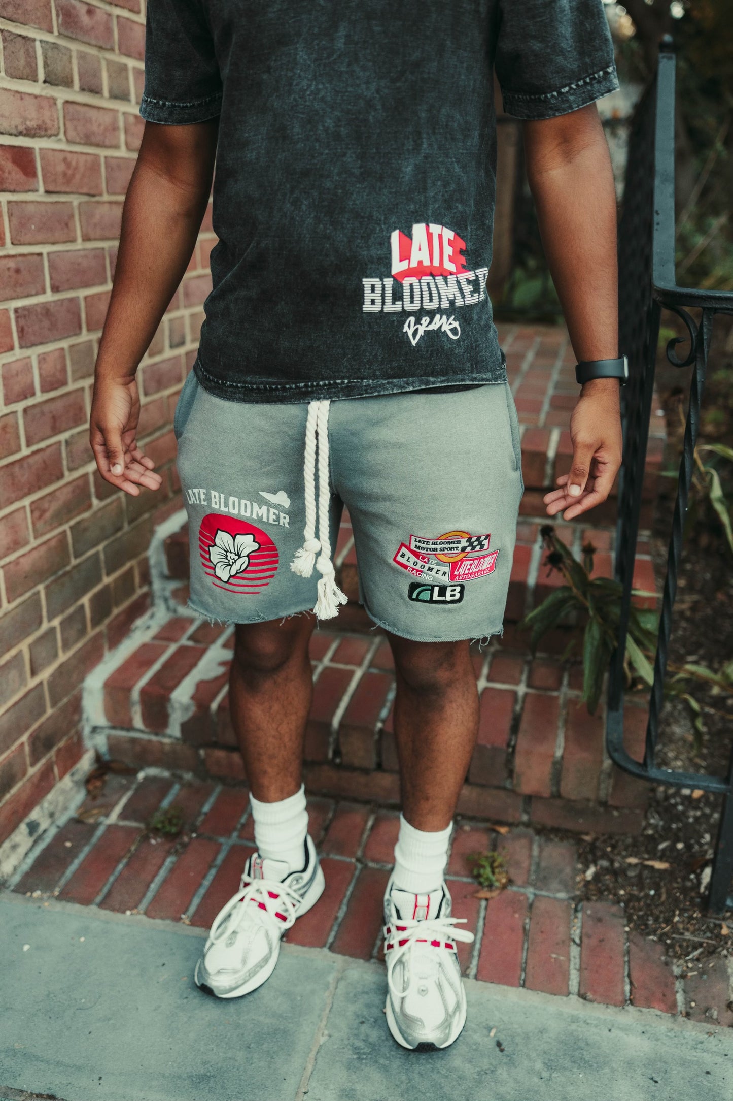 "Racer"Sweat Shorts (GRAY)