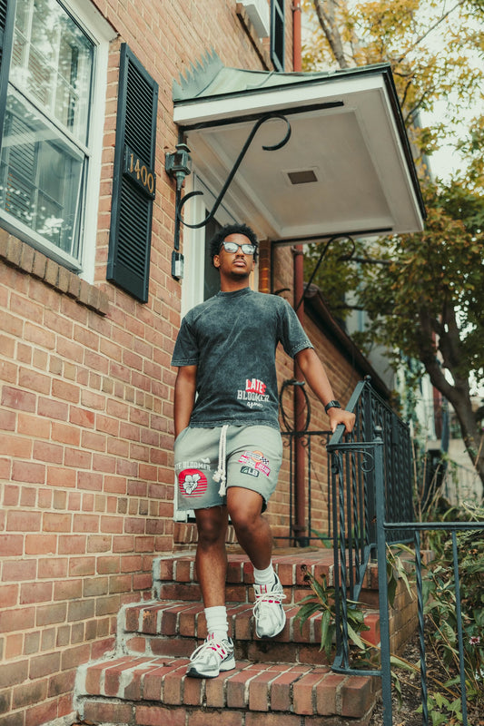 "Racer"Sweat Shorts (GRAY)